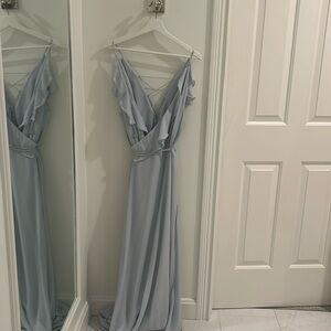 Wayf Jamie Ruffle Wrap Gown